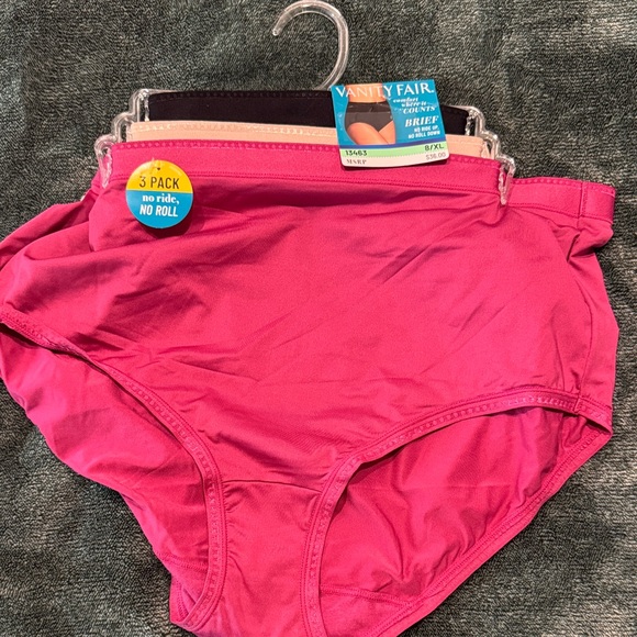 Vanity Fair Women's Bright Pink Briefs - 3 Pack - Picture 1 of 2